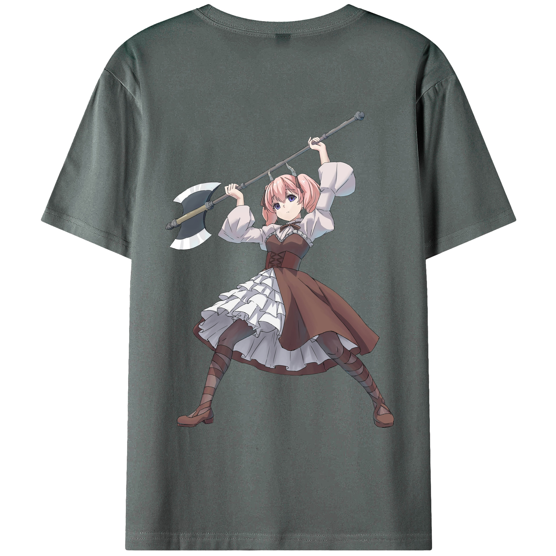 （画像用） 葬送のフリーレン Frieren 綿100％ メンズ半袖Tシャツ（バックプリント） 通気性